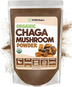 Organic Chaga Mushroom Powder - Premium USDA Organic Chaga Mushrooms Powder -... - Picture 1 of 7