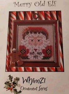 JUST NAN MERRY OLD ELF WHIMZI ORNAMENT SERIES CROSS STITCH CHART SANTA - Picture 1 of 3