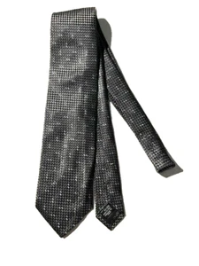 Nueva corbata de seda tejida gris GIORGIO ARMANI Collezioni para hombre hecha a mano Italia - Imagen 1 de 14