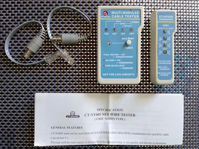 Kabeltester CT-NT005 VOLTCRAFT CT-2 Geeignet für RJ-45, BNC, RJ-11 Netzwerk   K6 - Bild 1 von 4