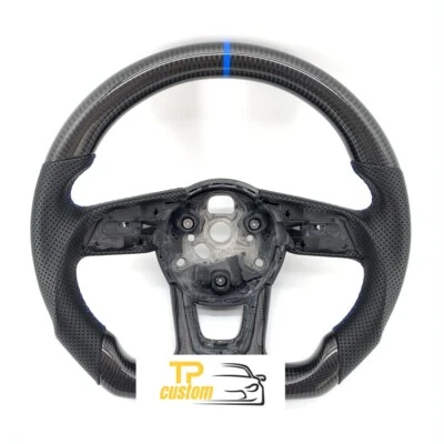 Volante de fibra de carbono real para AUDI RS5 RS6 S456 A4 A15678 Q2 B9 2017-2019 Foto 1 de 4