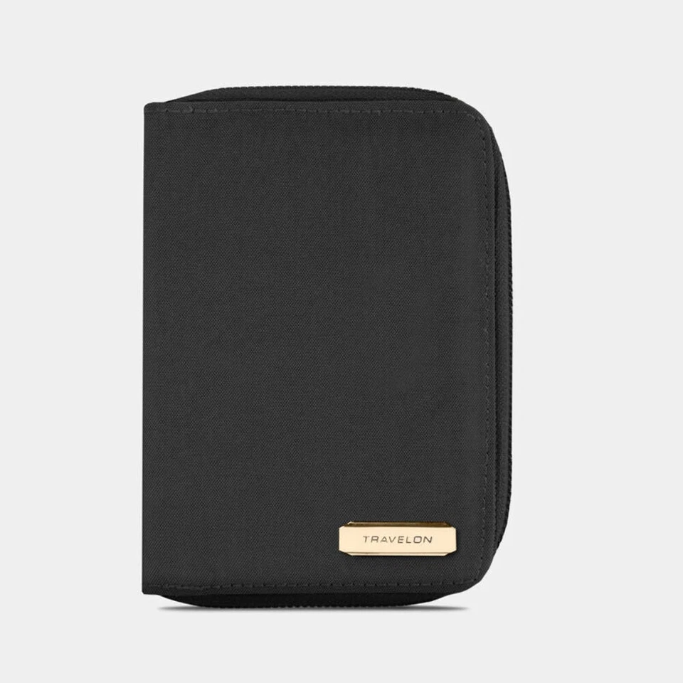 Travelon RFID Blocking Passport Zip Wallet - Black
