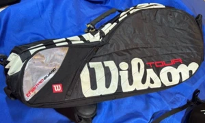 vtg. 2005 Wilson Tour Tennis Multi-Racket & Gear Bag 31x10x14”- VG - Picture 1 of 7