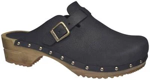 Sanita Wood Hartwig Unisex Clogs | Slippers | garden shoes | Oiled Leather - NEW - Picture 1 of 9