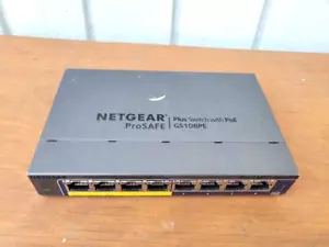 NetGear ProSafe 8 Port Gigabit Ethernet Switch GS108PE FREE S/H - Picture 1 of 4