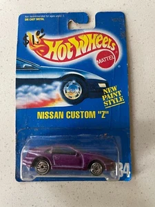 Hot Wheels Nissan Custom “Z” Purple w/ Silver UHs 1991 Blue Card # 234 NEW - Picture 1 of 7