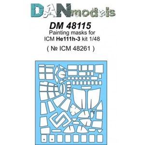 DANModels 48115 Escala 1:48 Máscaras de Pintura Modelo He-111 Para Kit Modelo Plástico ICM - Imagen 1 de 4