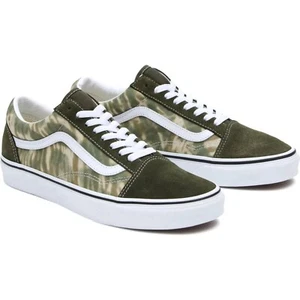 VANS Old Skool Sneakers Size UK 10 Woodland Wash Olive Green Camo White BNIB - Picture 1 of 13