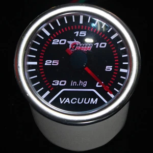 Pointer 2" 52mm Car Universal Smoke Len LED Vacuum Gauge Meter In.Hg HC - Picture 1 of 7