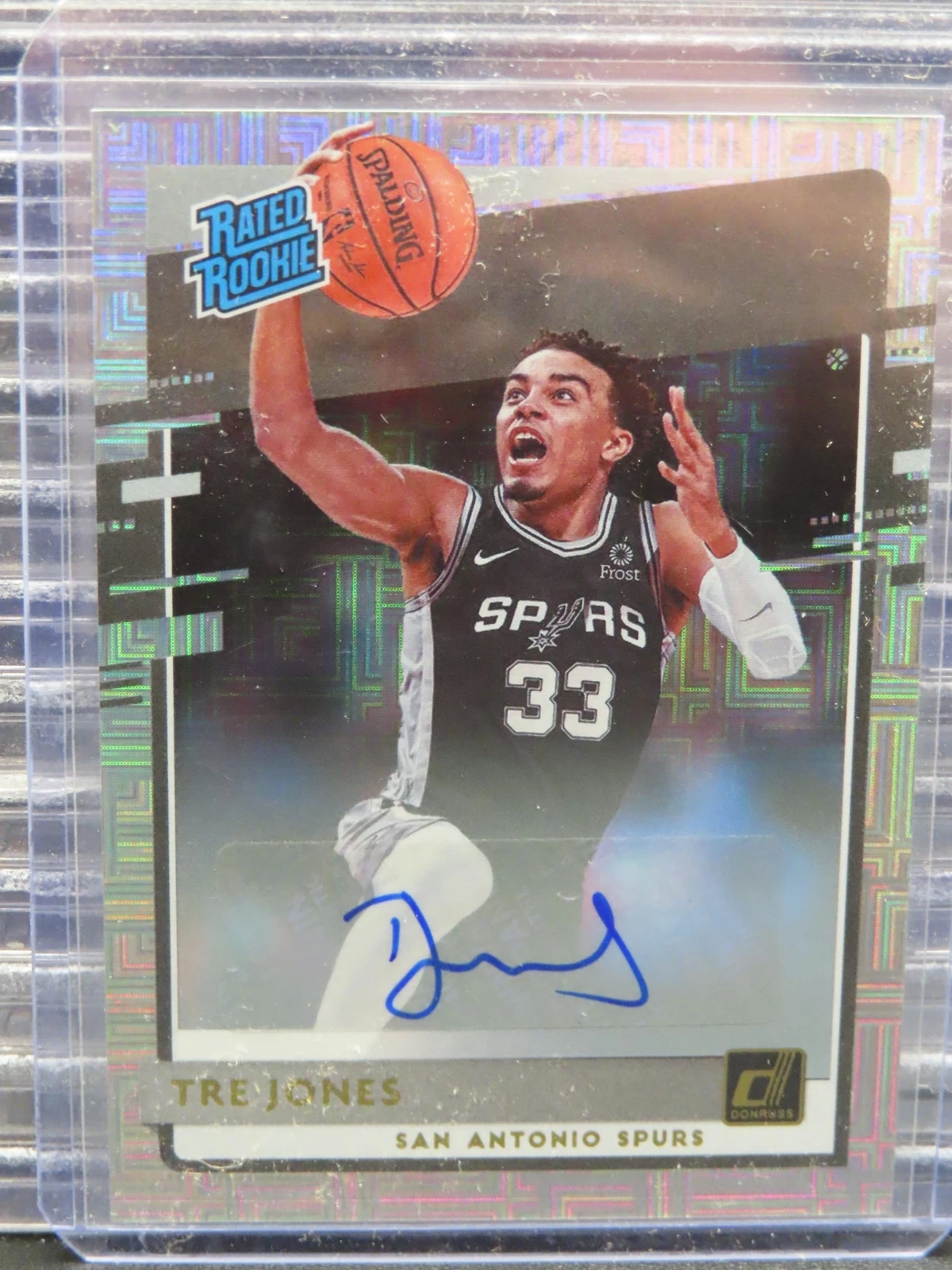 2020-21 Panini Donruss Tre Jones Choice Rated Rookie Auto RC #244 Spurs