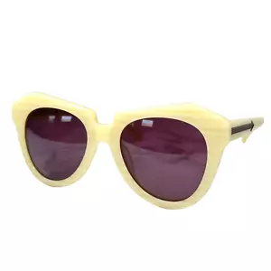 Gafas de sol Karen Walker número uno KAS 1201456 marco amarillo lentes púrpuras nuevas sin etiquetas - Imagen 1 de 8