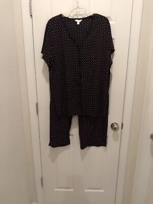 Pijama Charter Club Intimates Mujer Negro y Rosa Lunares Talla 3XL Foto 1 de 4