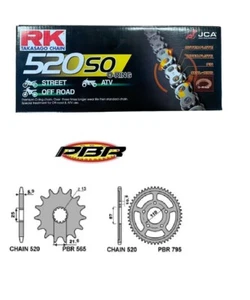 Suzuki GLADIUS 650 2009 2015 Set Transmisión Cadena RK520SO PBR Piñon Piñón - Imagen 1 de 5