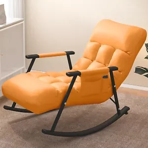 Lazy Back Rocking Chair 5-Speed Adjustable Reclining Sofa Soft Home Balcony - Picture 1 of 7