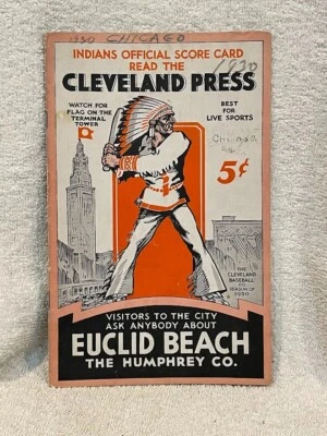 VINTAGE 1930 Cleveland Indians vs. Chicago White Sox Program, Earl Averill NICE! - Image 1 of 4