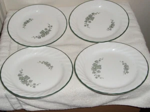 4 Corelle Callaway Green  Ivy 7 1/4"  Plates Swirl RIm #2 - Picture 1 of 4