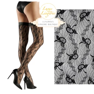 LILIE STAY UP by Wolford S black schwarz Halterloser Strumpf Spitze Naht - Bild 1 von 4