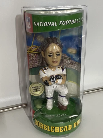 Chris Hovan Bobblehead MN Vikings NFL Collectable Limited Edition Hand Painted Cover