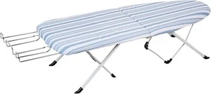 Foldable Tabletop Ironing Board with Iron Rest, Blue Stripe - Picture 1 of 4