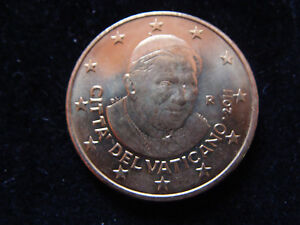 50 Cent Kursmünze Vatikan 2011, bankfrisch und unc. aus Münzrolle, selten