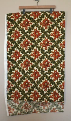 Vintage 1960s 1970s Fabric Piece Remnant Textured Orange Gold 2 Yds House Home - Image 1 of 4