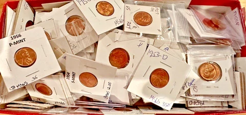 1950’s Gem Uncirculated 5 Coin Grab Bag From Large Lot ~  Bargain!! T13 Cover