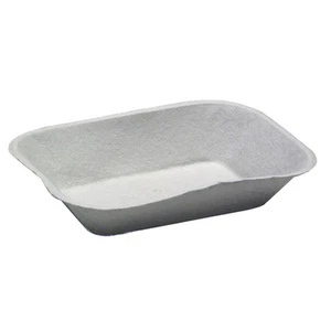 Pactiv Pulpex Paper Food Tray Natural Cream 32 oz 9.125" L x 6.875" W | 460/Case - Picture 1 of 1