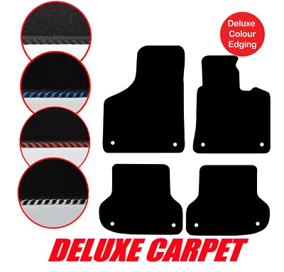 Audi A3 Sportback 2004-12 Tailored Car Mats Deluxe Carpet & Edging 8 clips 4pcs - Image 1 of 4