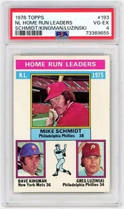 1976 Topps #193 Mike Schmidt NL Homerun Leaders / VG-EX PSA 4 *9655 - Picture 1 of 1