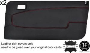 2x FUNDAS DE CUERO PARA TARJETAS DE PUERTA DELANTERA PUNTO ROJO SE ADAPTA A LANCIA BETA VOLUMEX CUPÉ - Imagen 1 de 3