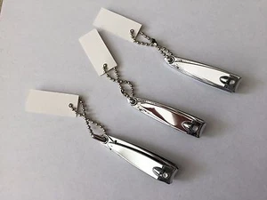 New 3pc 2 1/4" Mini Finger Nail Clipper Cutter Curved Edge w/Mini File Key Chain - Picture 1 of 2