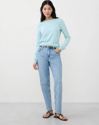 NWT Banana Republic $70 Forever Striped Sweater, Blue Stripe, Sz XS - Image 1 of 4