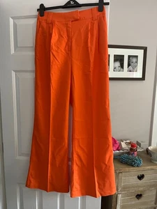Commense Orange wide leg linen trousers size 10 NWT - Picture 1 of 5