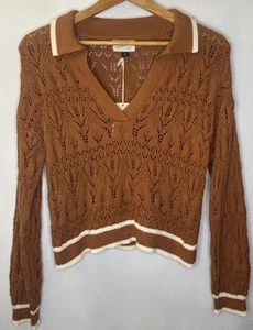 Maglione girocollo maglia arancione bruciato filo universale colletto donna taglia XS NUOVO - Foto 1 di 8