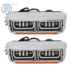LED DRL Projector Headlights Lamp For Western Star 4800 For Kenworth W900 - Picture 1 of 13