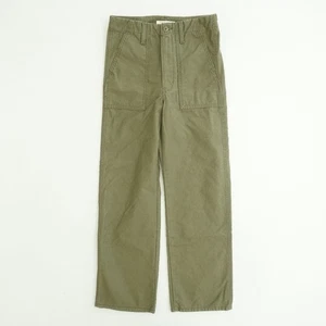 Levi's Ribcage Straight Olive Green Utility Patch Pocket Pants Women's Size 27 - Picture 1 of 10