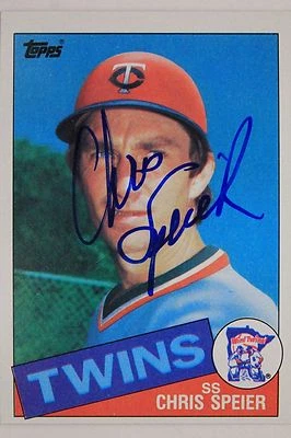 Chris Speier Twins Giants Expos Cubs Autographed 1985 Topps #577 Signed Card 16L - Image 1 of 3