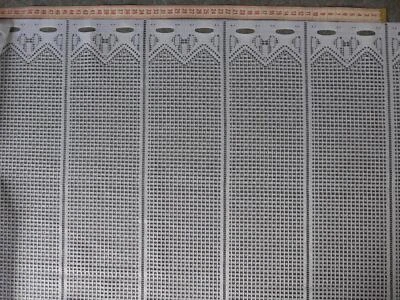 Scheibengardinenstoff grobmaschig 90cm hoch weiß mit Muster - Bild 1 von 4