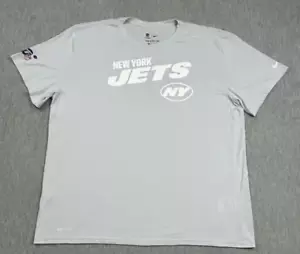 New York Jets Nike Shirt Men 2XL Gray OnField Lightweight Dri-Fit Logo NFL - Picture 1 of 12