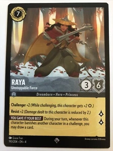 Disney Lorcana Ursula’s Return Raya Unstoppable Force 193/204 casi nuevo súper raro - Imagen 1 de 2