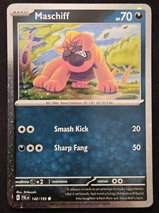 Maschiff 142/193 S&V Paldea Evolved Cosmos Holo Promo Pokémon TradingCG 2023 NM - Picture 1 of 2