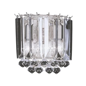 Searchlight 6711-2CC Sigma Chrome Wall Light – Modern Acrylic Prism Design - Picture 1 of 1