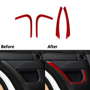 Red Carbon Fiber Rear Door Panel Cover Trim For Land Range Rover Sport 2014-2017 - Picture 1 of 17