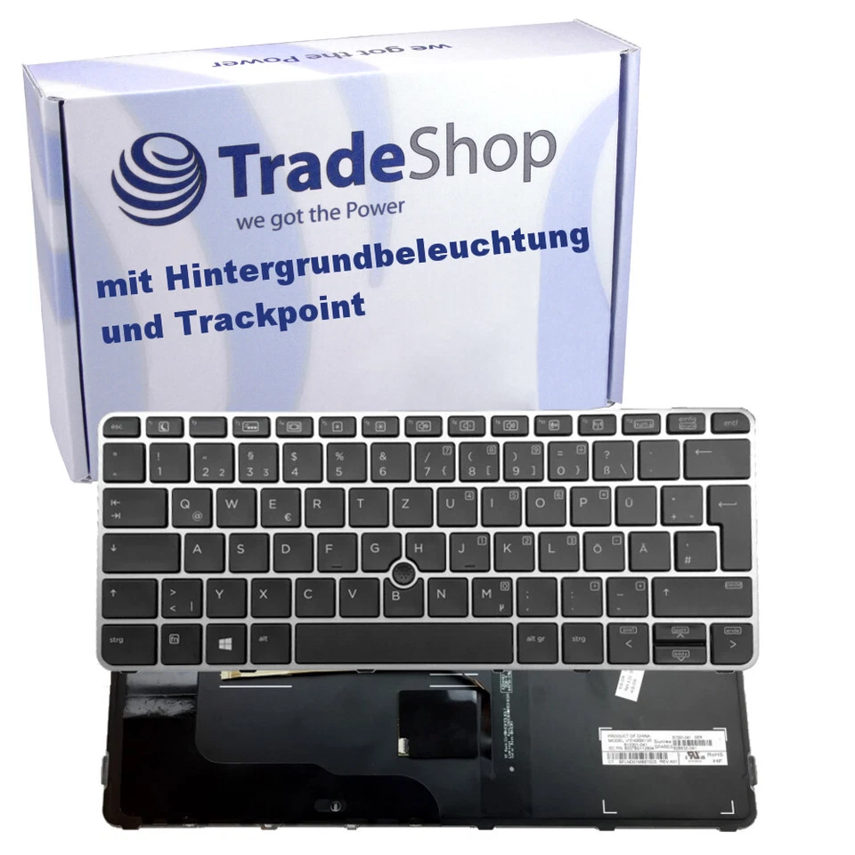 Original Tastatur QWERTZ DE für HP EliteBook 820 G3 mit Beleuchtung + Trackpoint - Bild 1 von 3