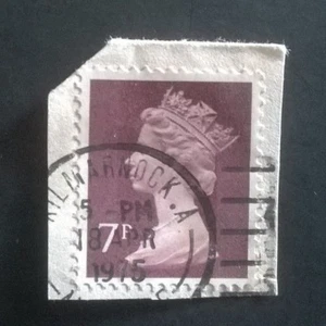 1 GB USED 7p MACHIN DECIMAL SG X874 STAMP KILMARNOCK POSTMARK 18 APR 1975 SCOT - Picture 1 of 3