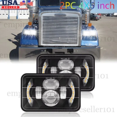 Faros LED sellados haz alto/bajo para Freightliner FLD120 FLD112 PUNTO 4x6"" negro Foto 1 de 4