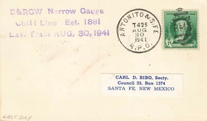 Antonio & Santa FE" 3 Foot Gauge Last Trip Postcard - Picture 1 of 3