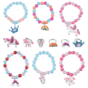 2 Sets 12 Pcs Toddler Costume Jewelry Girls Play Jewelry Kids Beaded Bracelet - Picture 1 of 12