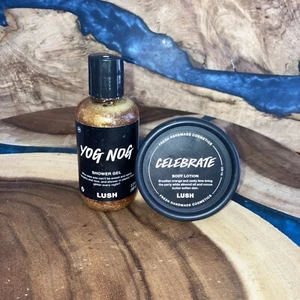 LUSH Yog Nog Gold Glitter Shower Gel / LUSH Celebrate Body Lotion New. - Picture 1 of 7
