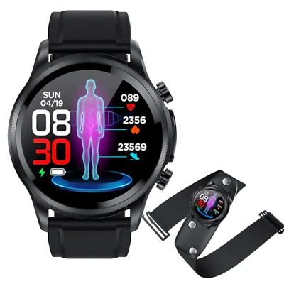 Manike E400 Smartwatch – ECG + PPG, Blutsauerstoff, IP68, 10 Tage Akku, Fitness - Bild 1 von 4